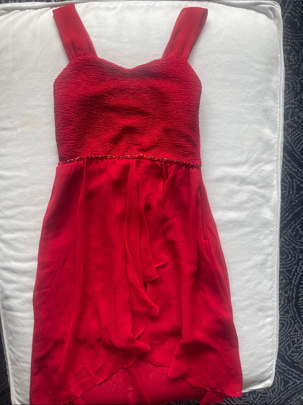 TWEEN DIVA Girls Size 10 Red Party Dress with Beaded Waist